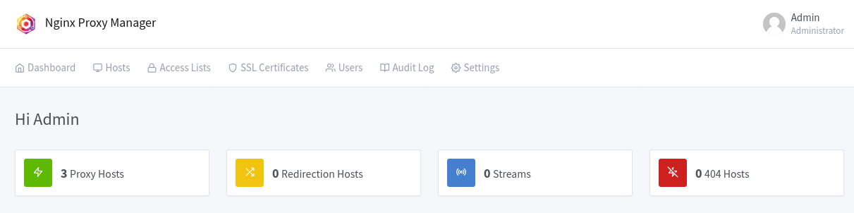 screenshot of Nginx Proxy Manager