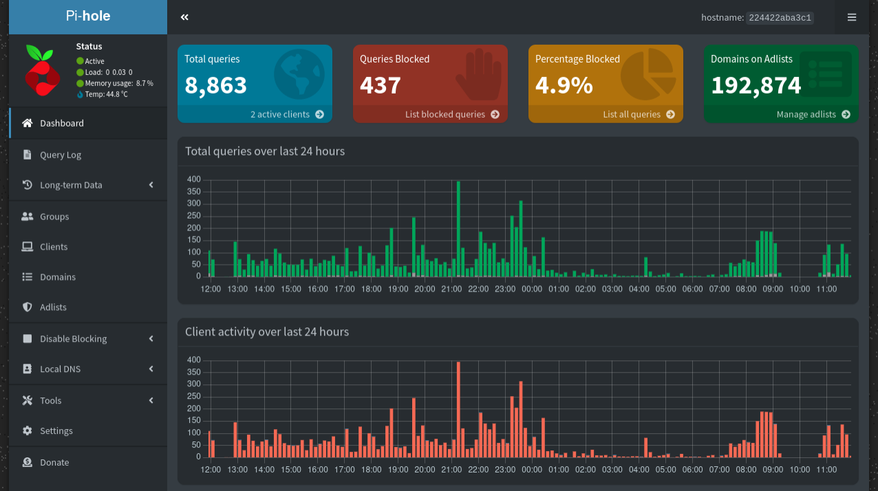 screenshot of pi-hole