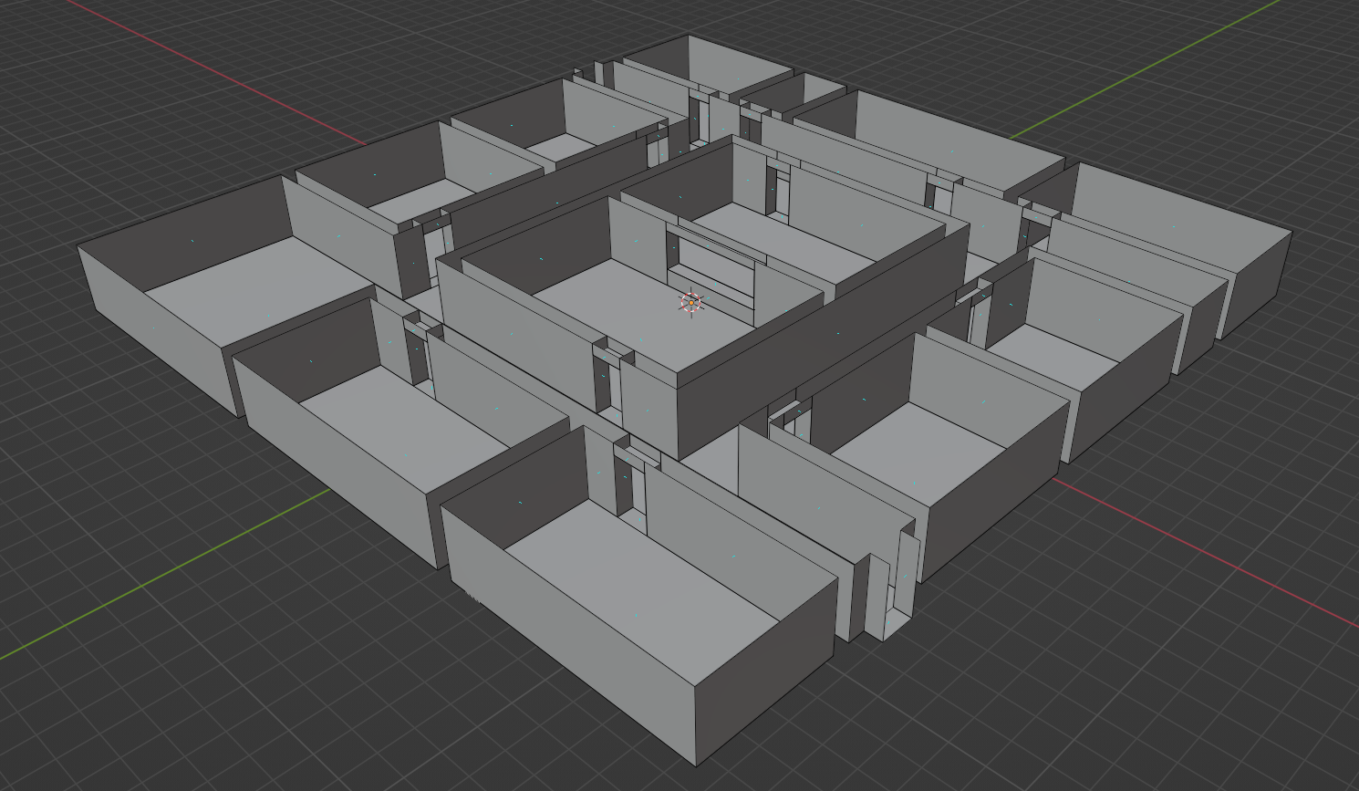 screenshot of untextured game map in blender