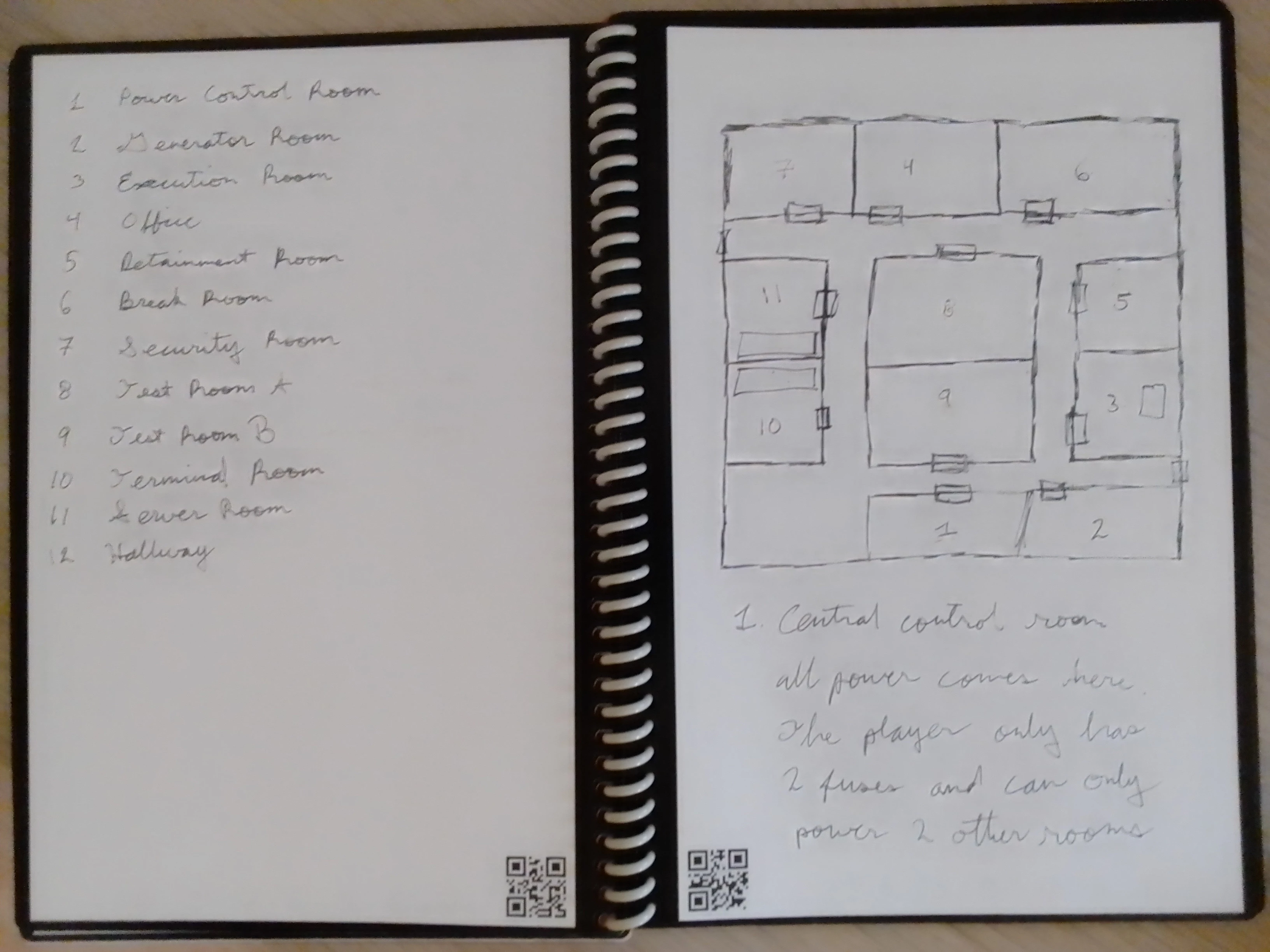 picture of notebook with game map