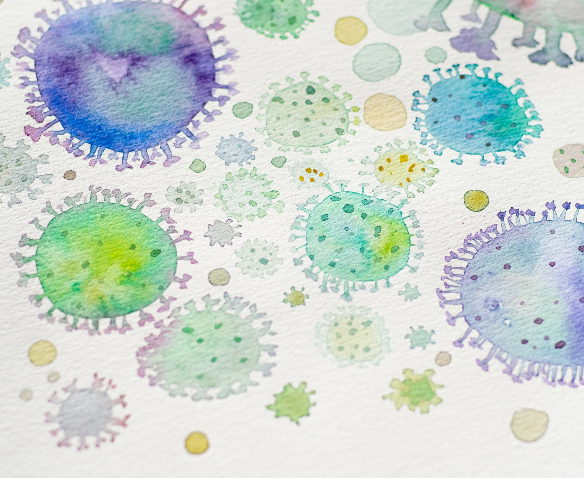 watercolor picture of viruses
