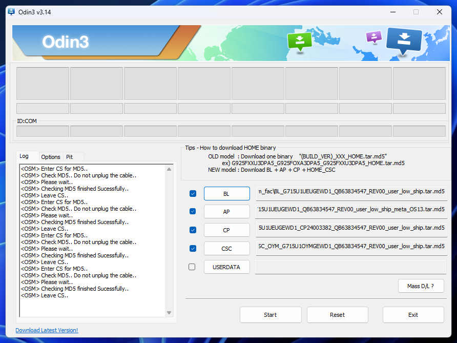 screenshot of Odin3