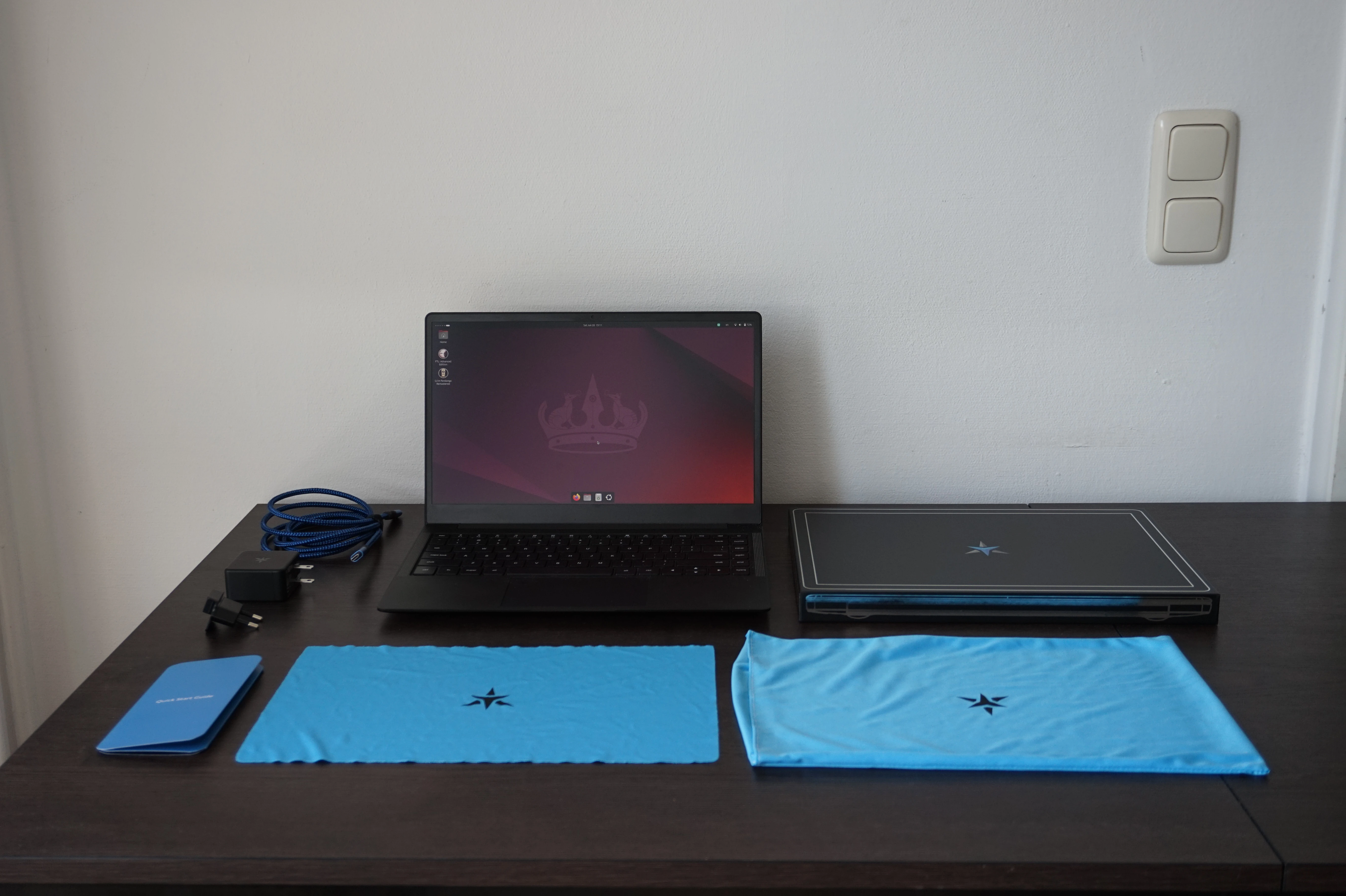 Starbook with it's included accessories on a table