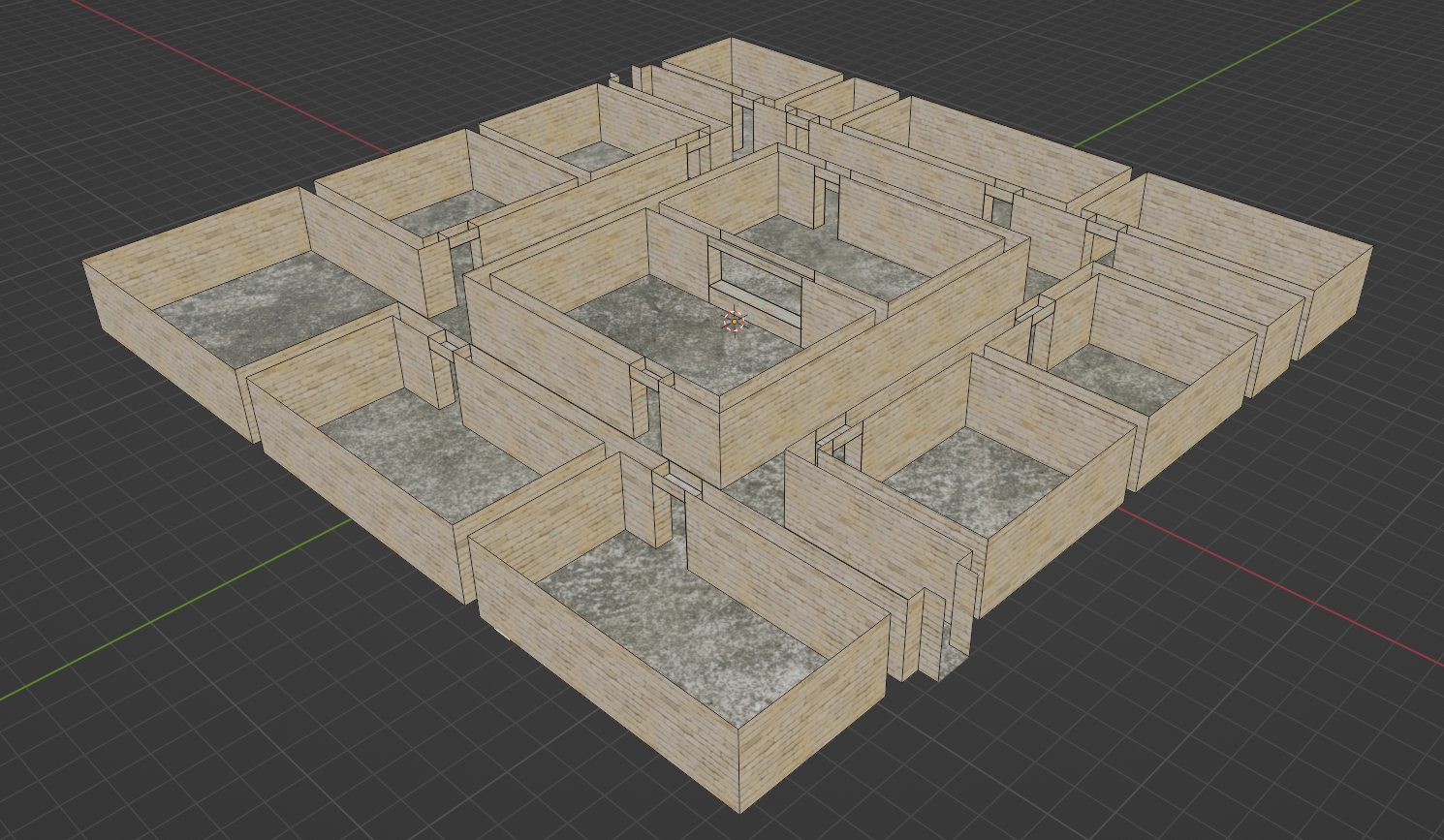 screnshot of textured game map in blender