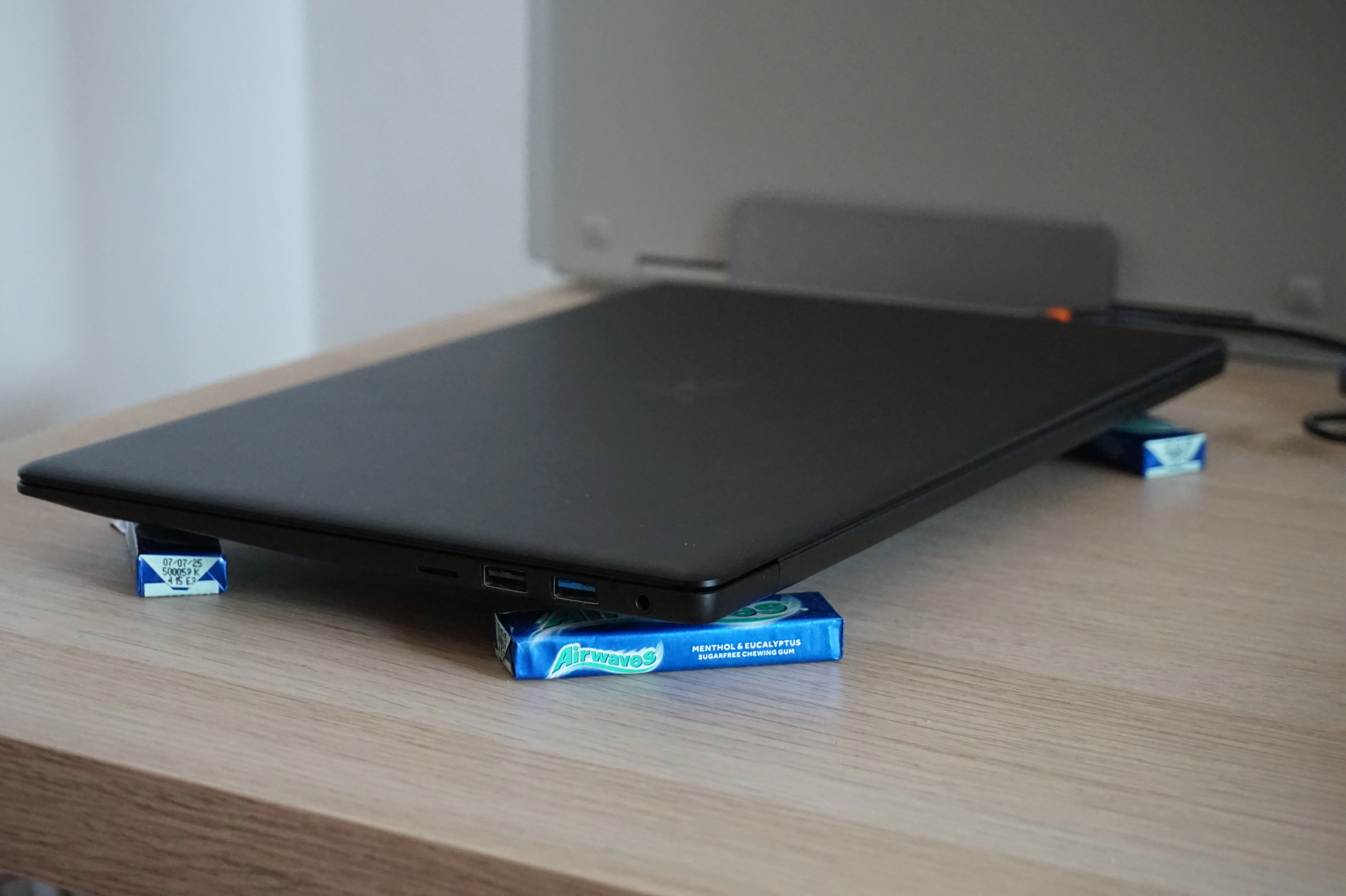 Starbook standing on 4 packs of chewing gum